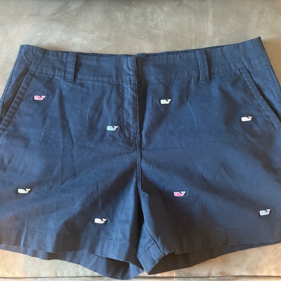 Vineyard Vines Pants - Vineyard Vines Dark Blue Shorts with Whale Embroidery